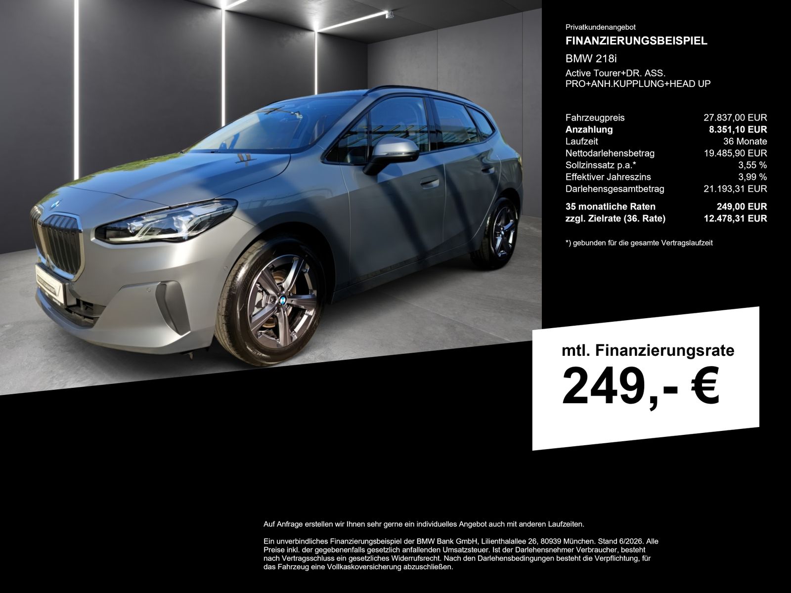 BMW 218i Active Tourer+DR. ASS. PRO+ANH.KUPPLUNG+HEA imagem 2