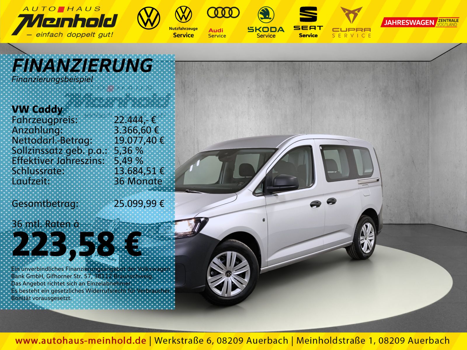 VW Caddy 1.5 TSI, 5-Sitzer, Klimaautomatik, DAB