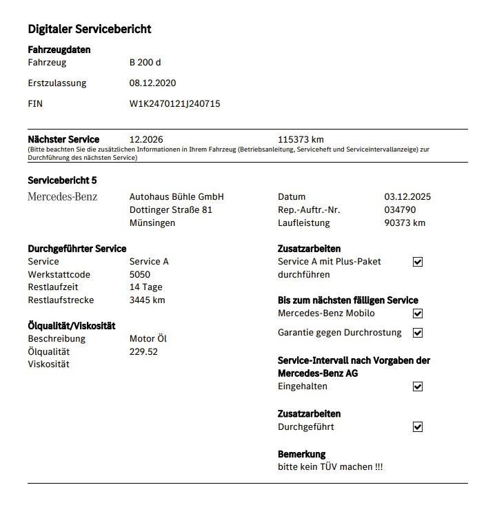 Mercedes-Benz B 200d 8G URBAN MBUX+ LED AHK EASYPACK LEDER SHZ