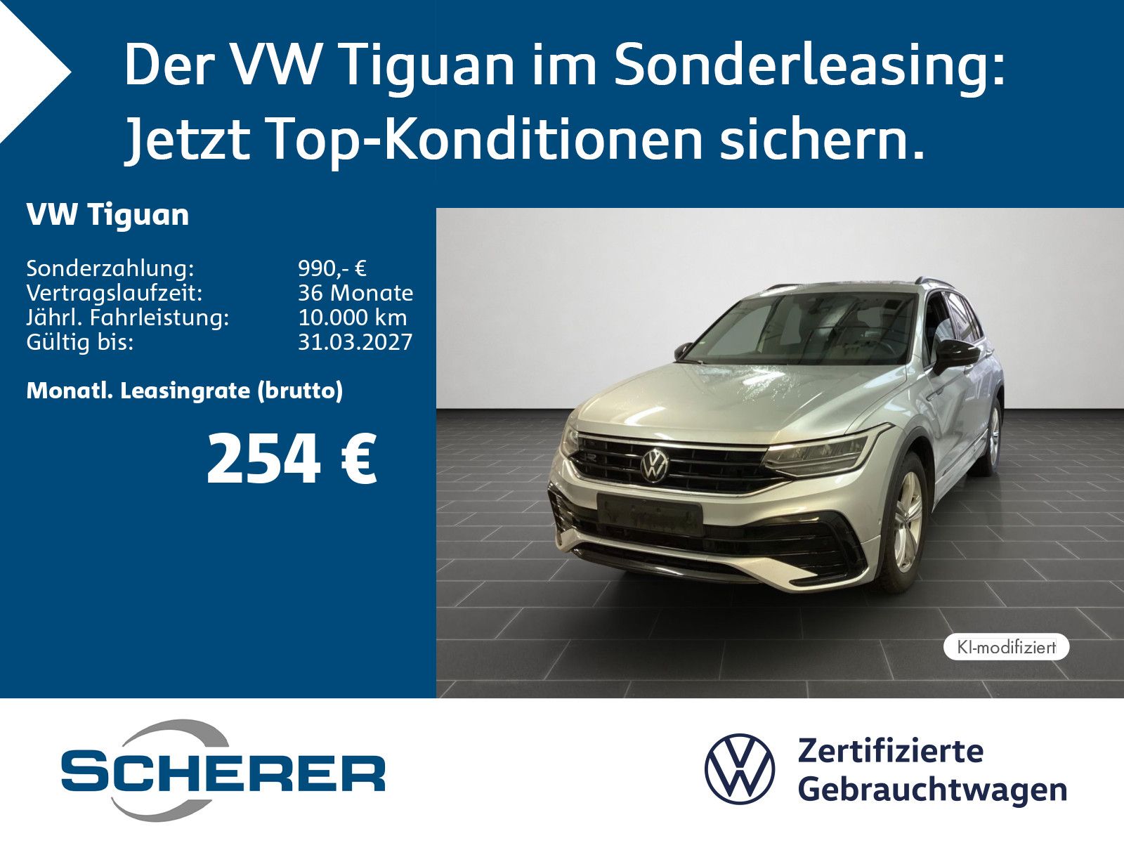 Volkswagen Tiguan R-Line 1,5 TSI DSG 19 in Schwarz 360 foto 1