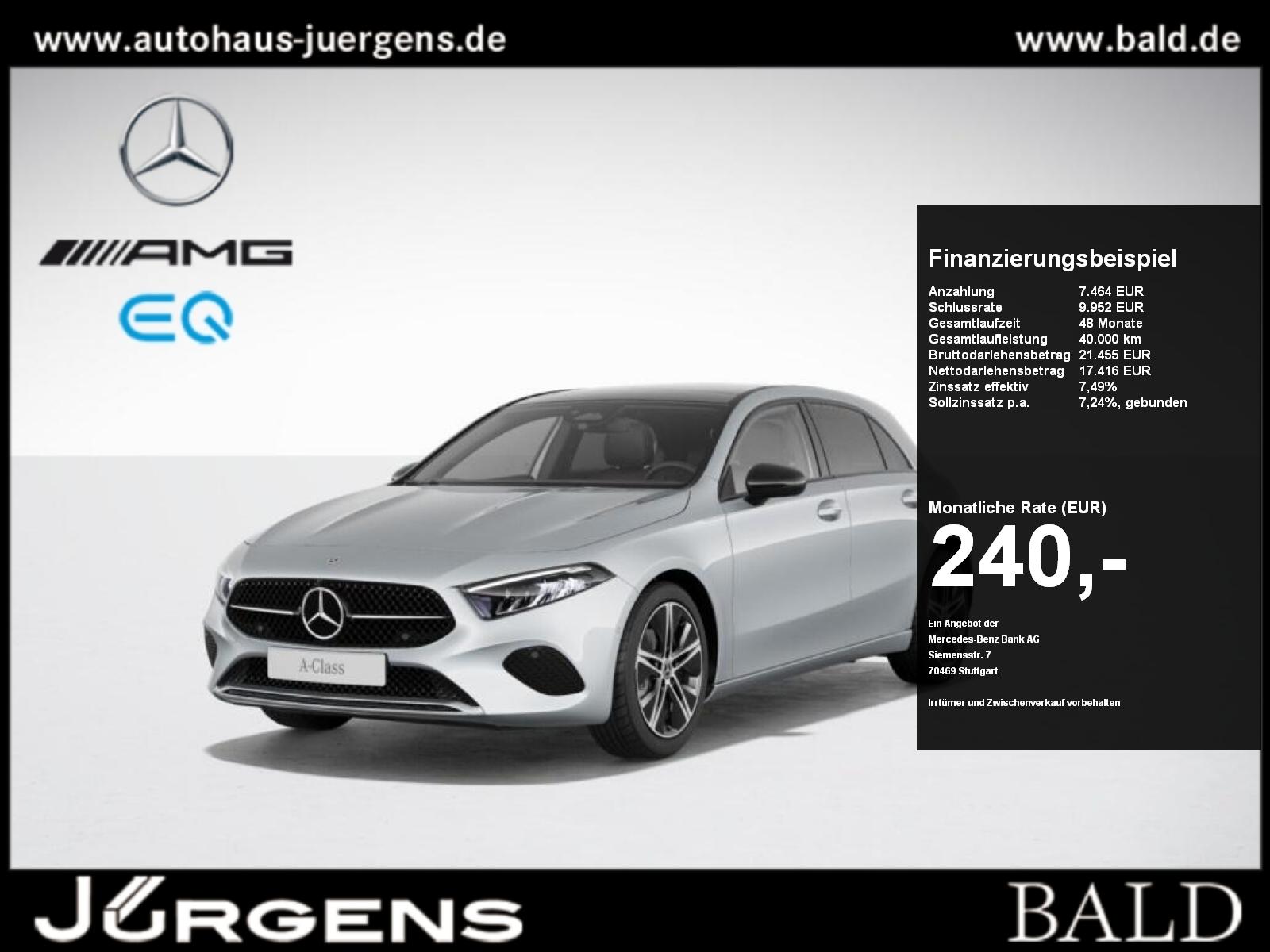 Mercedes-Benz A 180 Progressive/Pano/Night/LED/Cam/Keyl/Tempom