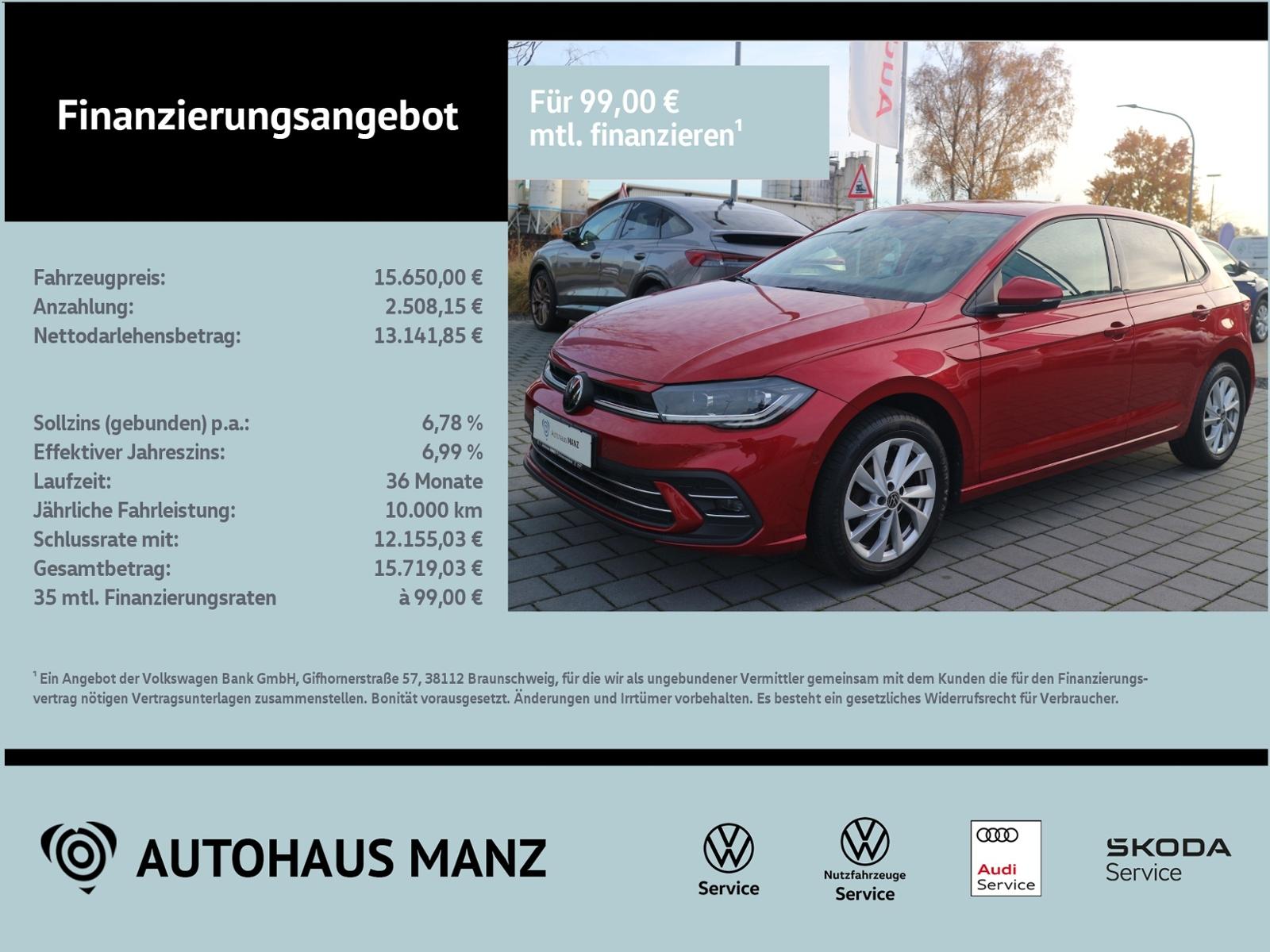Volkswagen Polo  1.0 TSI Style KLIMA LED NAVI ALU
