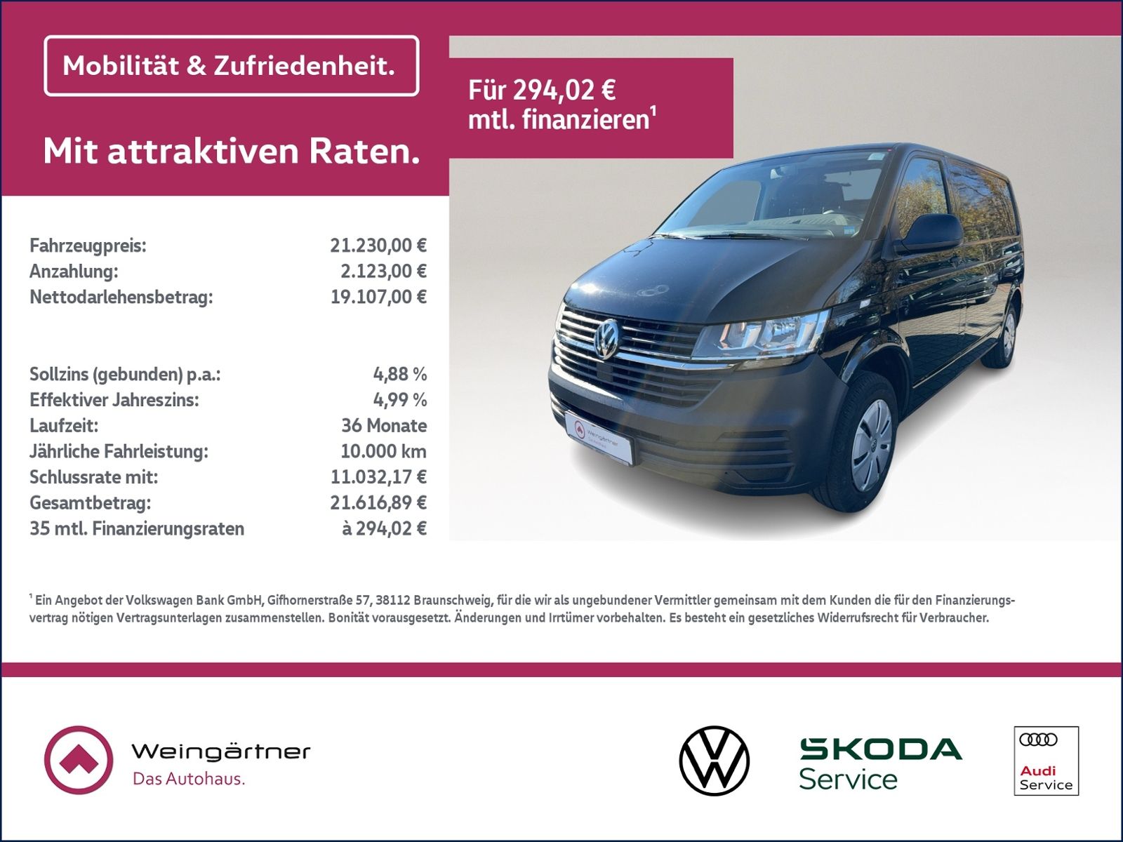 T6.1 2.0 TDI Kasten EcoProfi, Doppelsitzbank, Ve