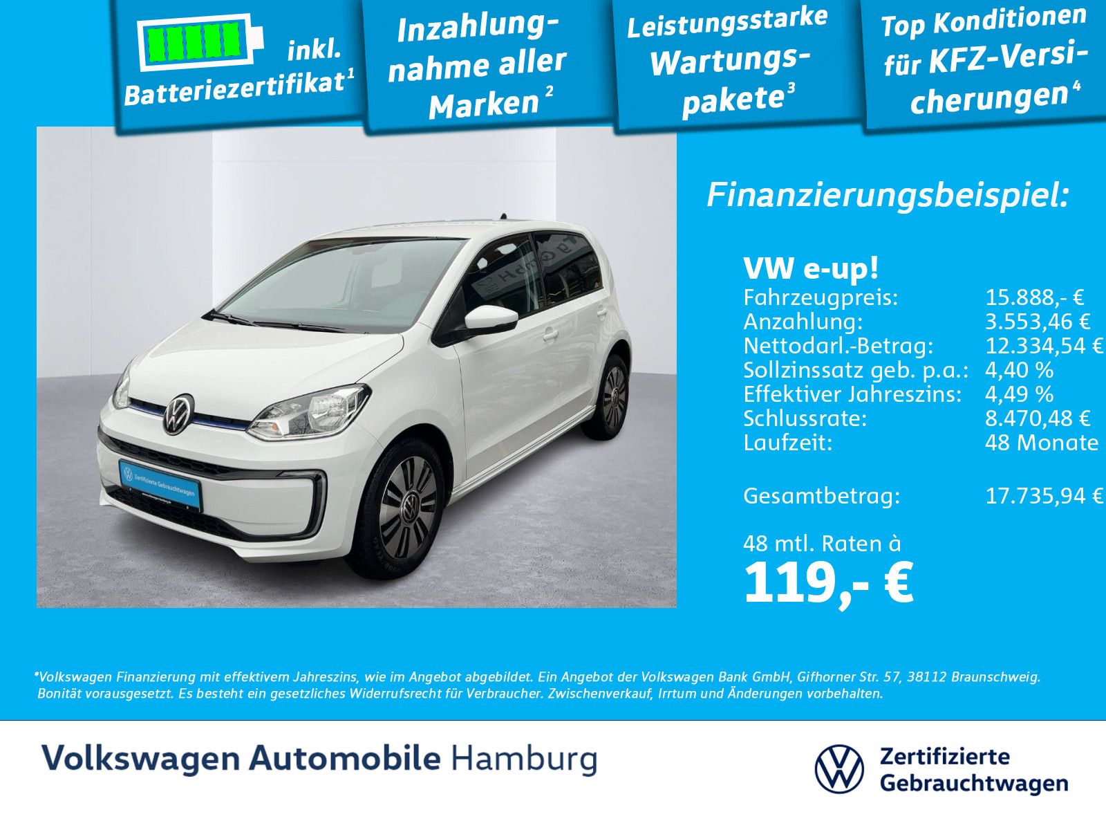 Volkswagen e-up! Style Plus Kamera Sitzhzg Klima PDC