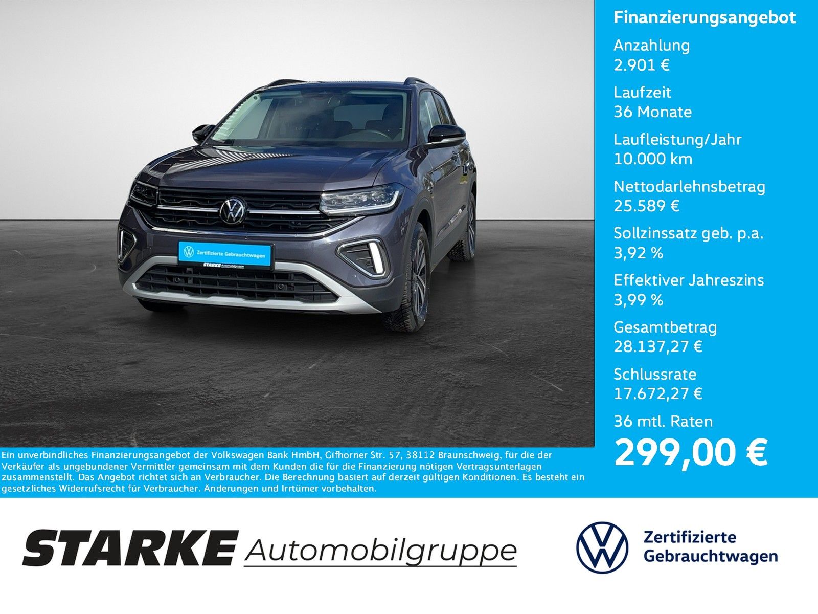 Volkswagen T-Cross 1.5 TSI Life AHK Navi LED Kamera PDC LM
