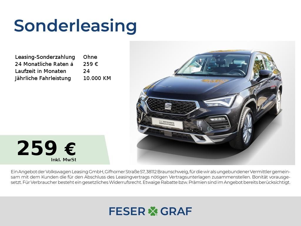 Seat Ateca 1.5 TSI Style DSG AHK Navi RüKa Sitzh. 17"