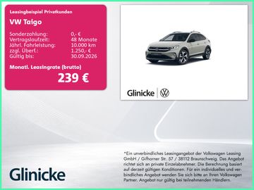 Volkswagen Taigo Style 1,0l TSI 85kW DSG*AHK*Navi*RFK*Klima