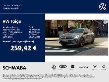 Volkswagen Leasingangebot: Volkswagen Taigo R-Line 1.0l TSI DSG*KLIMA*APP*AHK*ACC*IQ*
