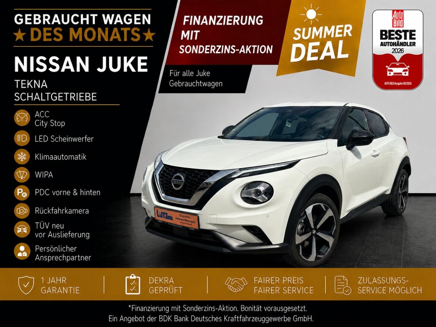 Nissan Juke Tekna ACC City Stop LED Klima Wipa PDC Kame