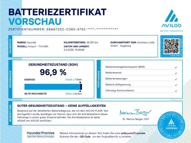 Fahrzeugabbildung Hyundai IONIQ 6 Techniq Elektro 77 HUD Navi Digitales Co