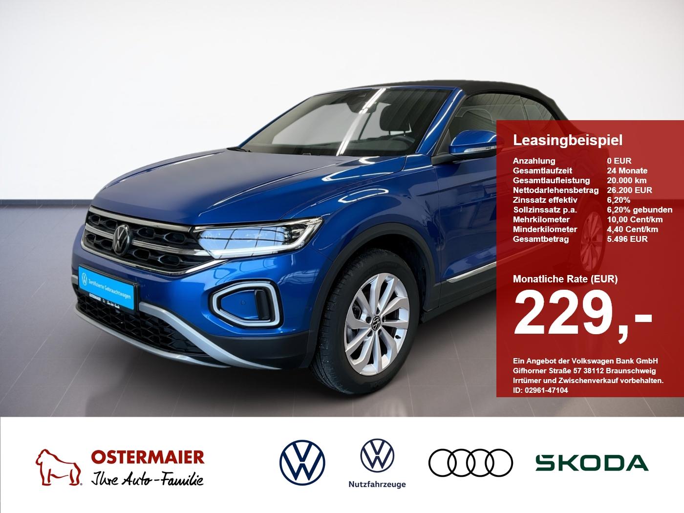 Volkswagen T-Roc Cabriolet STYLE 1.0TSI 116PS STDHZG.NAVI.L