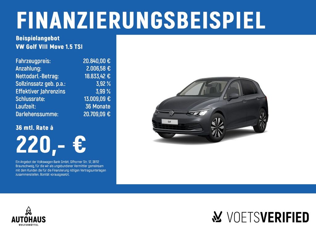 Golf VIII Move 1.5 TSI NAVI+ LED+PDC