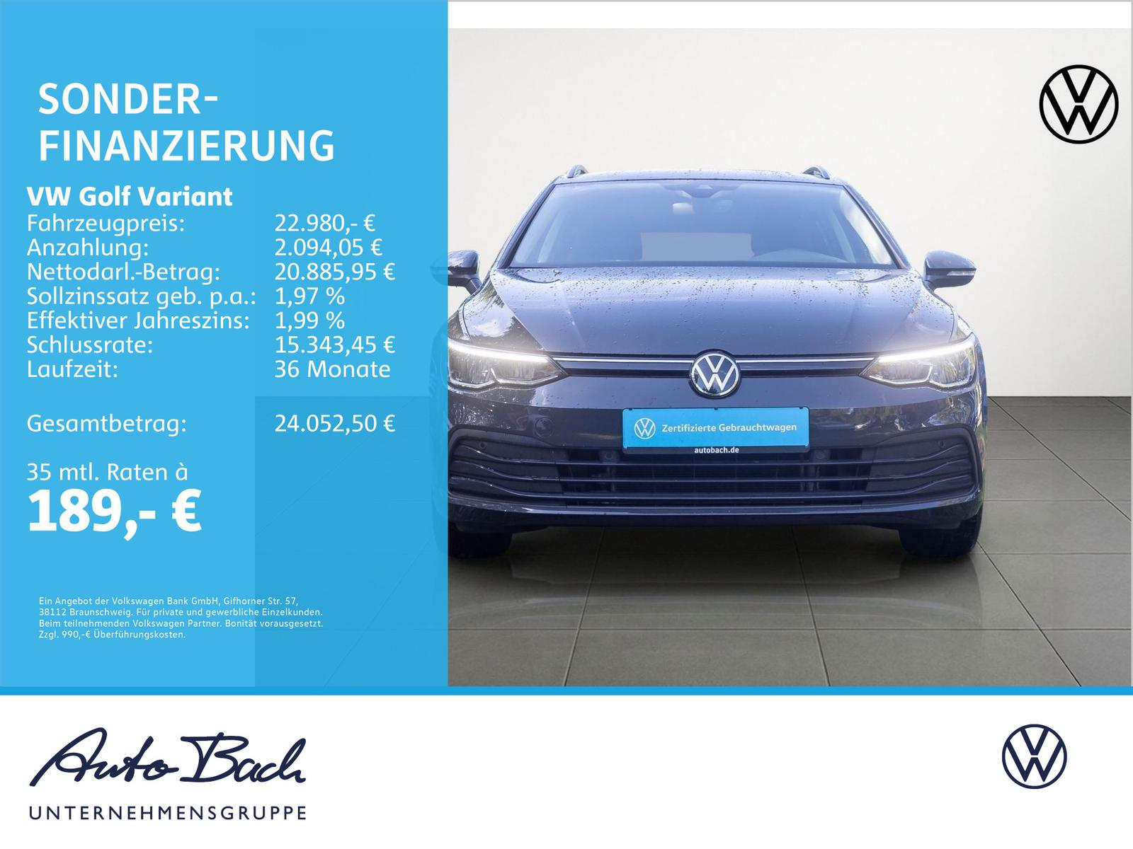 Volkswagen Golf VIII Variant Life 1.5 eTSI DSG Navi LED ACC, миниатюра 23