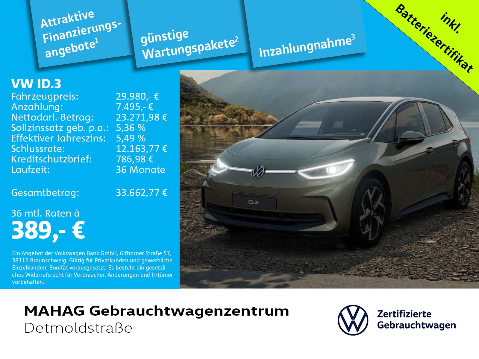VW ID.3 MOVE Pro 150 kW WärmePu CCS IQ.Light Navi P