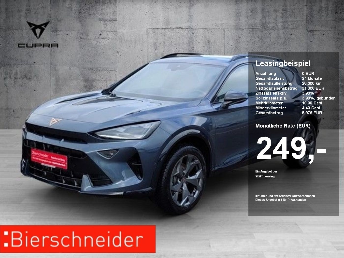 Cupra Formentor 1.5 eTSI DSG ab 249.- 990 ANZAHLUNG AL