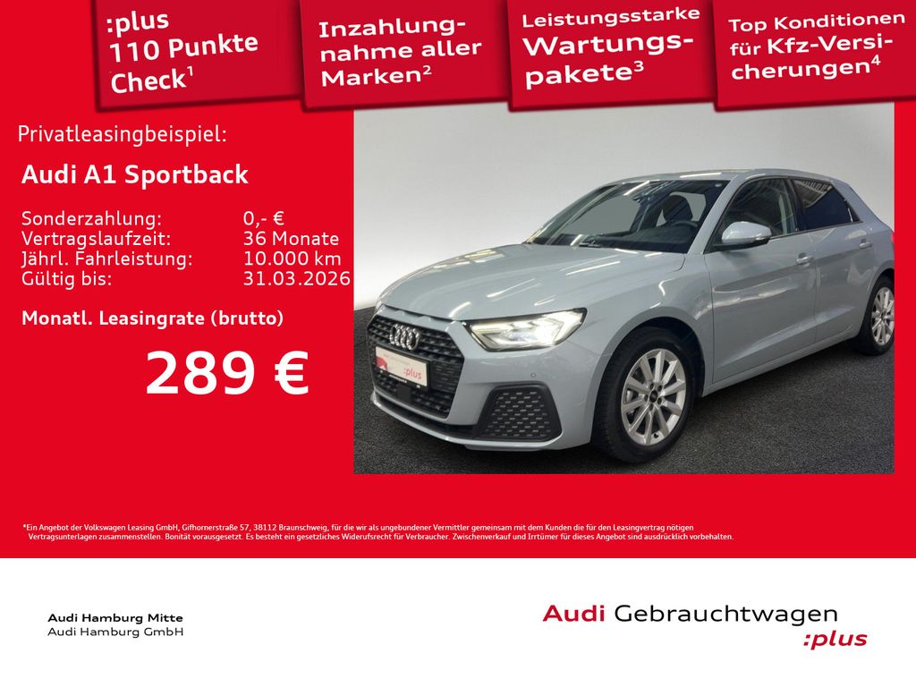 Audi A1 Sportback 25 TFSI S tronic Virtual LED Sitzhz