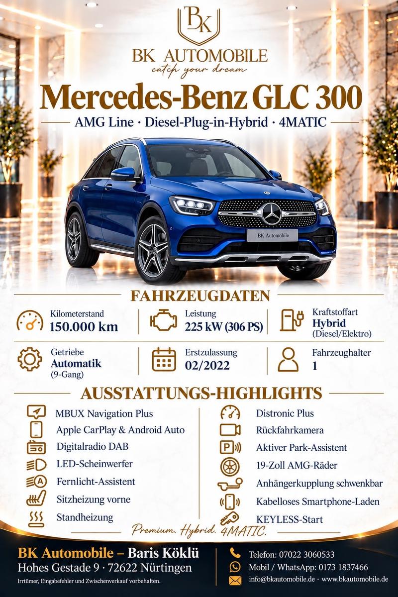 Mercedes-Benz GLC300de|4M|AMG|DISTRONIC+|AHK|MBUX+|Standhzg|