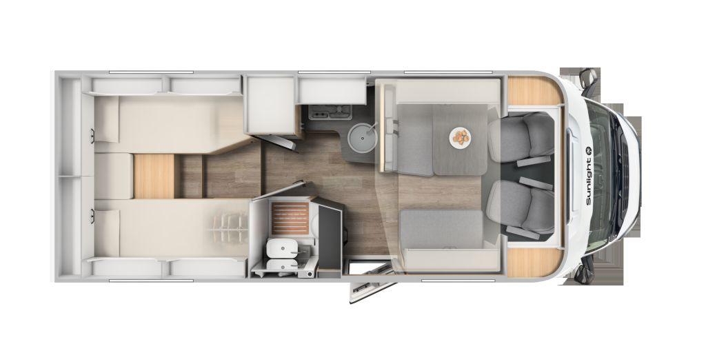 Sunlight T 67 Hubbett & Fußbodenheizung