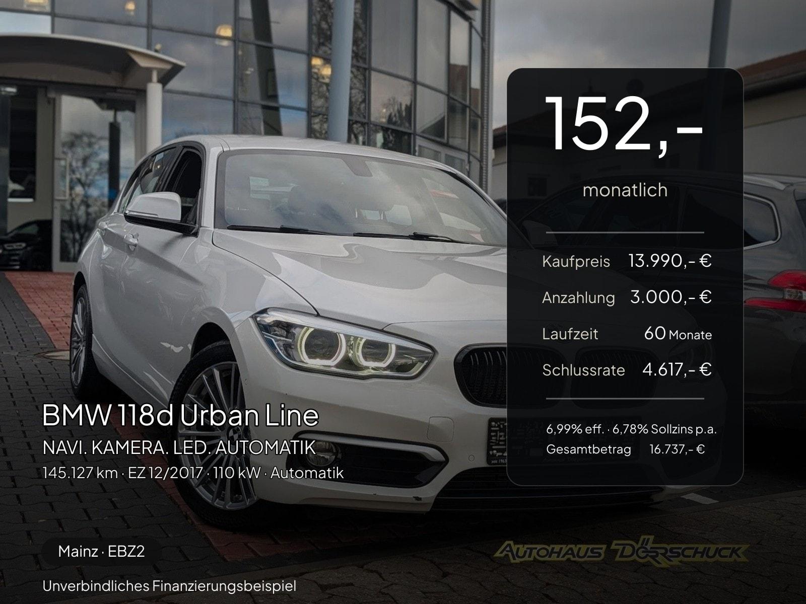 BMW 118d Urban Line NAVI. KAMERA. LED. AUTOMATIK