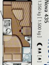 HYMER / ERIBA / HYMERCAR Eriba  Nova 435 - HYMER / ERIBA Separate Dusche Wohnwagen
