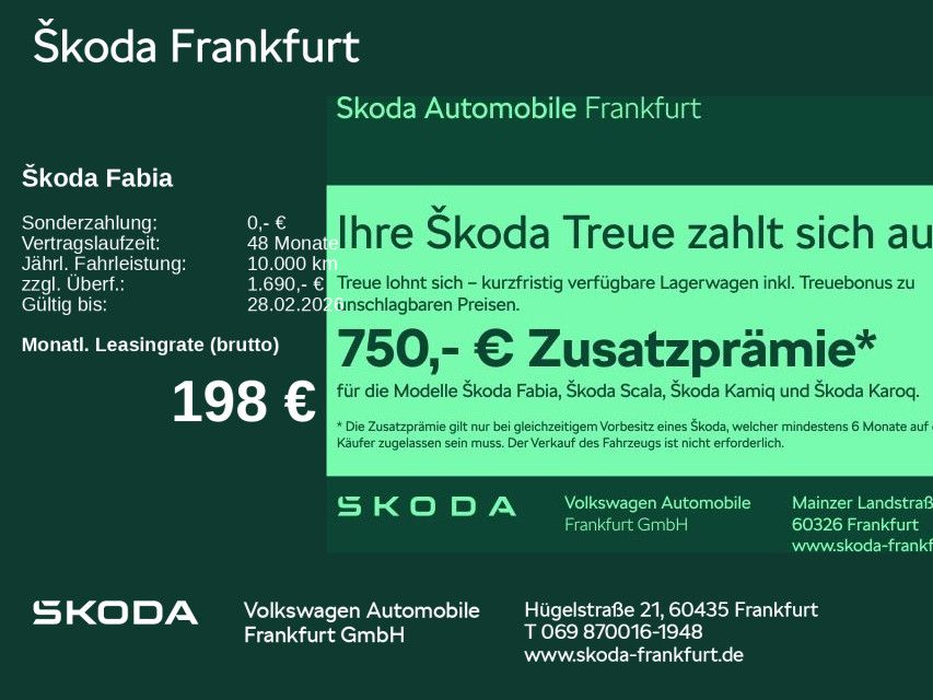 Skoda Fabia Selection 1,0 TSI 85 kW 7-Gang-DSG zzgl. 7