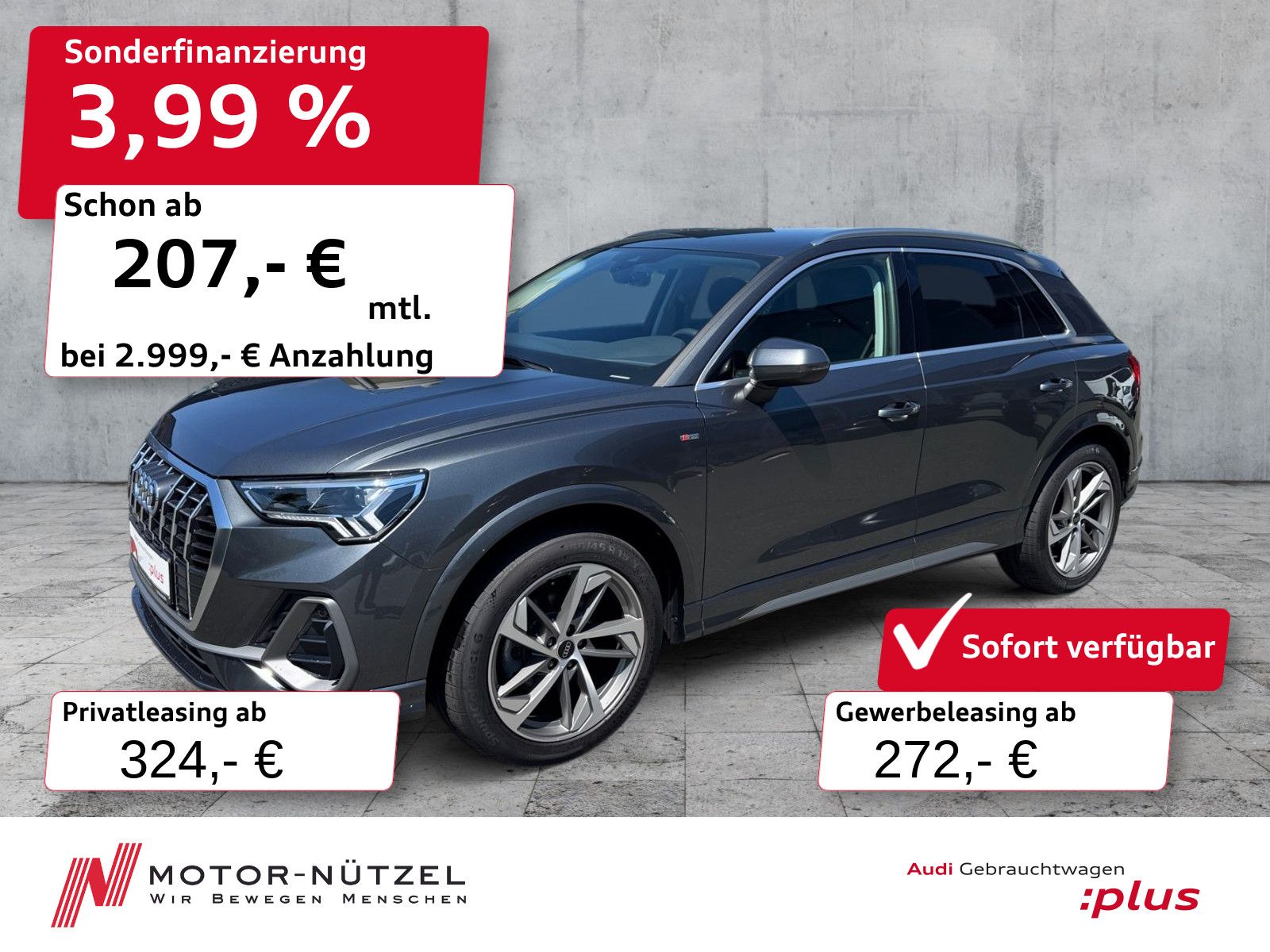 Audi Q3 TFSI 110kW S-LINE LED+NAVI+2xPDC+ACC+AHK+19"