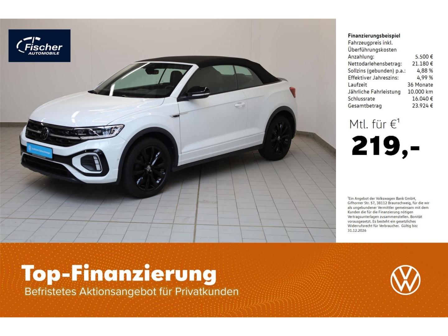 Volkswagen T-Roc Cabriolet 1.5 TSI R-Line 6-Gg. AHK/NAV/RFK