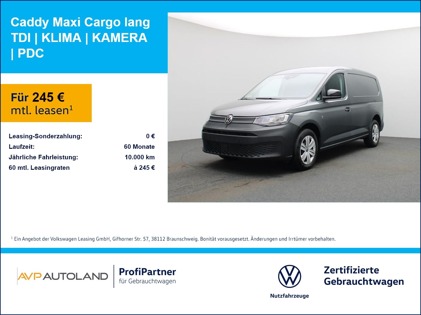 Volkswagen Caddy Maxi Cargo lang TDI | KLIMA | KAMERA | PDC