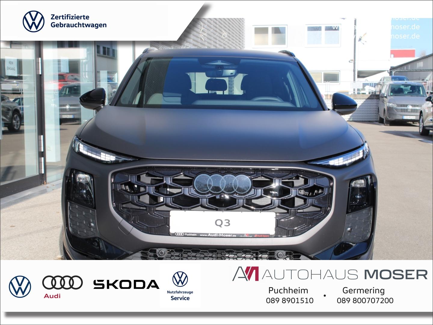 Audi Q3 TDI Str. S-Line*Tech+*Black*Matt*Leder*Sofort
