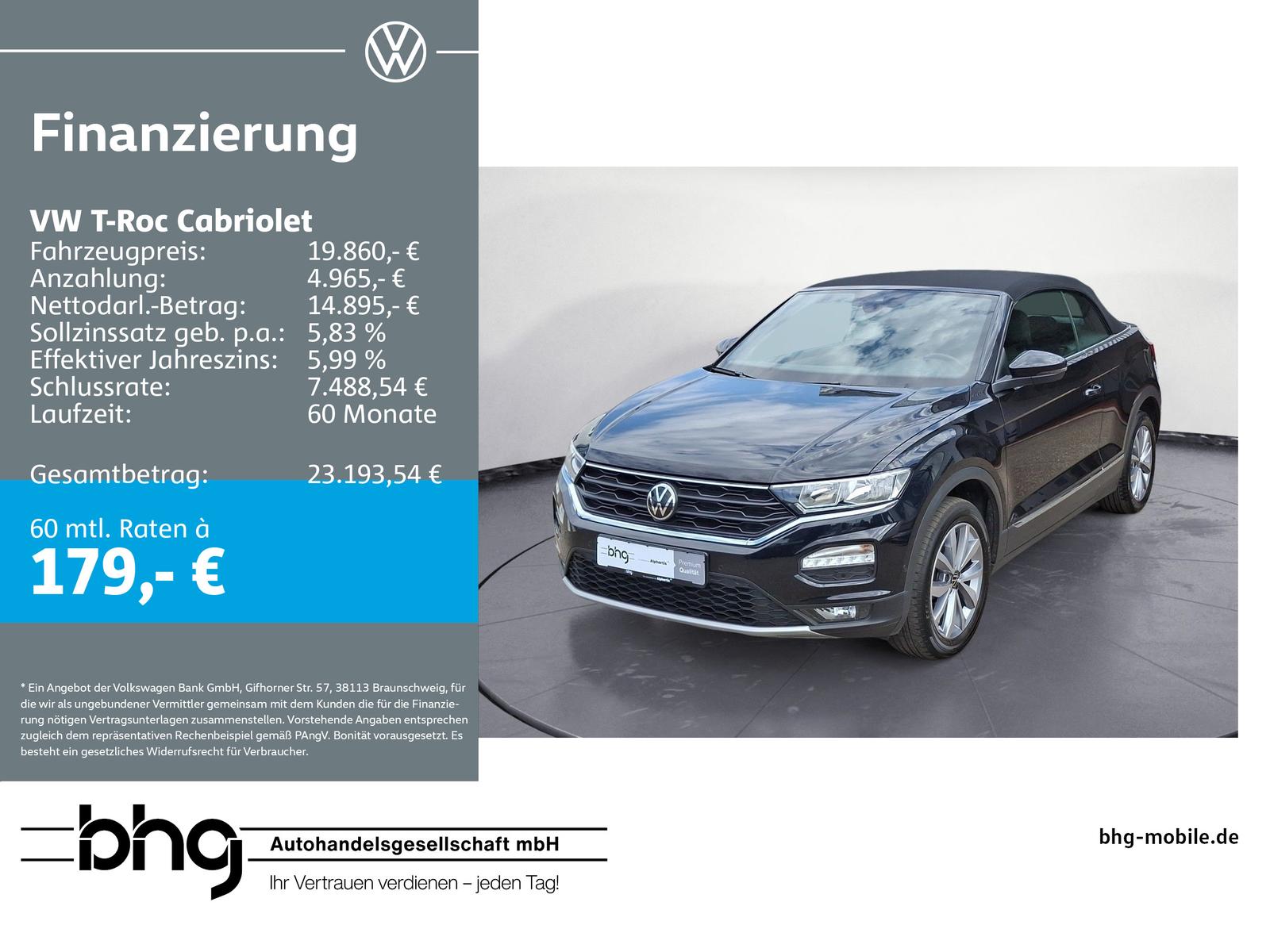 Volkswagen T-Roc Cabriolet 1.0 l TSI Style ACC-ParkAssist K