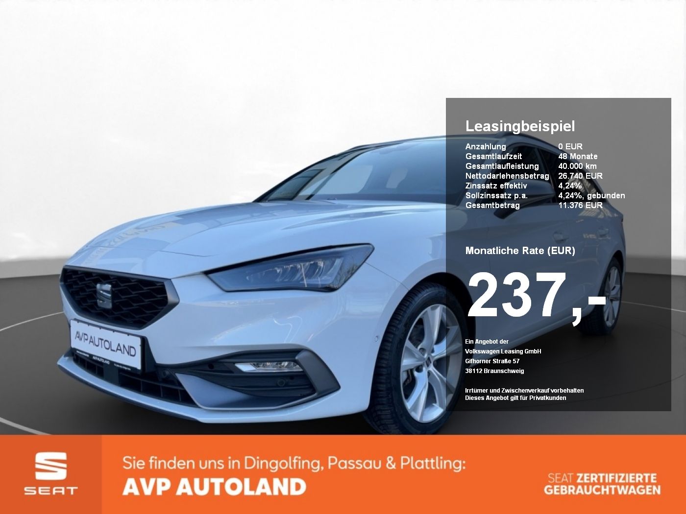 Seat Leon Sportstourer 1.5 eTSI DSG FR | NAVI |
