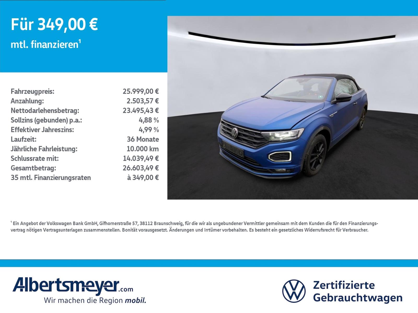 Volkswagen T-Roc Cabriolet 1.5 TSI R-Line Edition Blue +AHK
