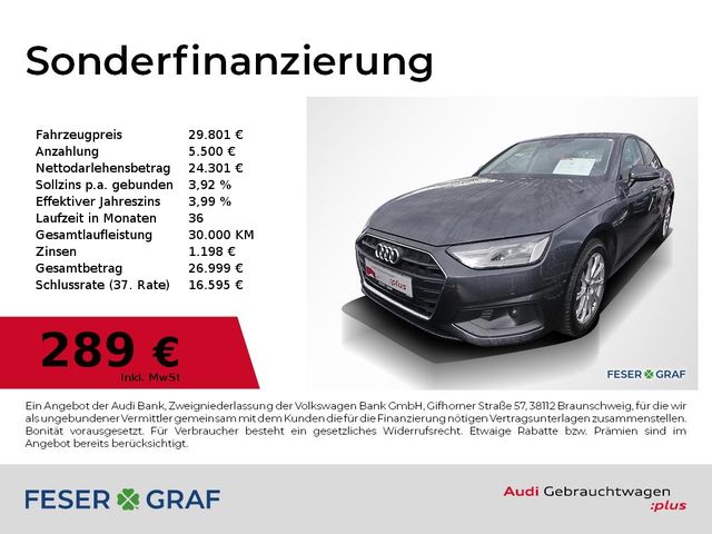 Audi A4 Lim 30 TDI S tronic Navi,PDC,SHZ,Tempomat,17"