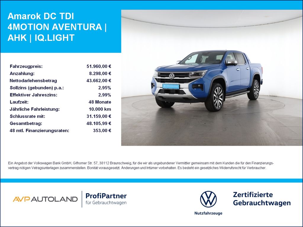 Volkswagen Amarok DC TDI 4MOTION AVENTURA | AHK | IQ.LIGHT