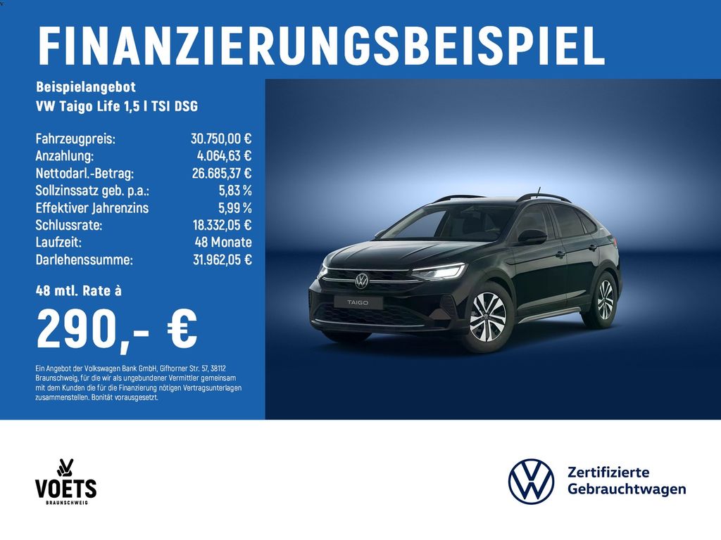 Taigo Life 1,5 l TSI  DSG KEYLESS+TRAVELASSIST