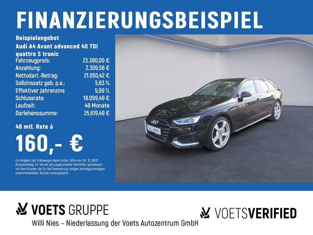 Abbildung Leasingangebot Audi A4 Avant advanced 40 TDI quattro S tronic NAVI+