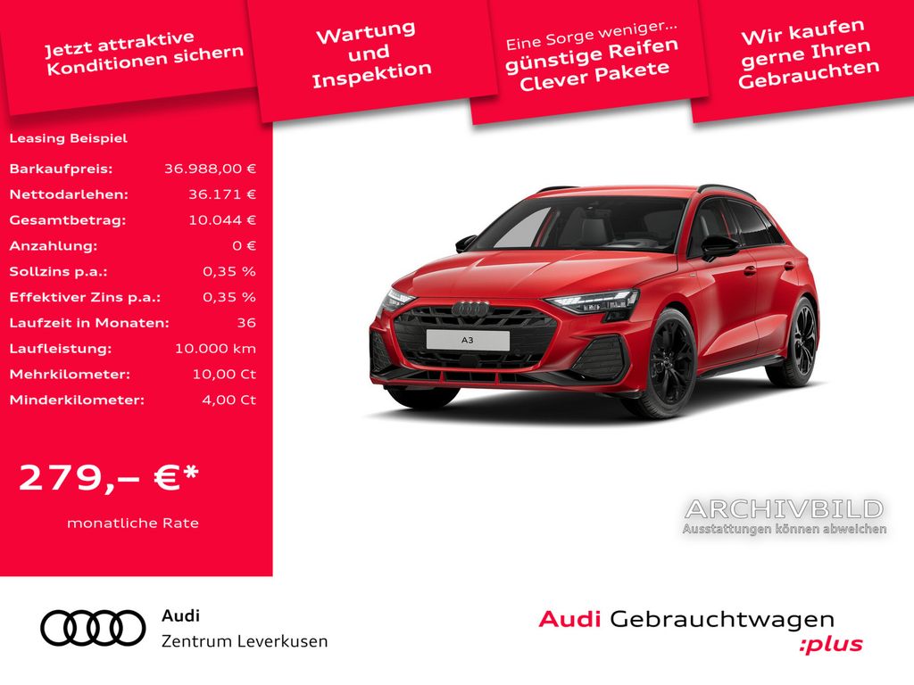 A3 Sportback S line S-TRON ACC NAVI VIRT KAM SHZ