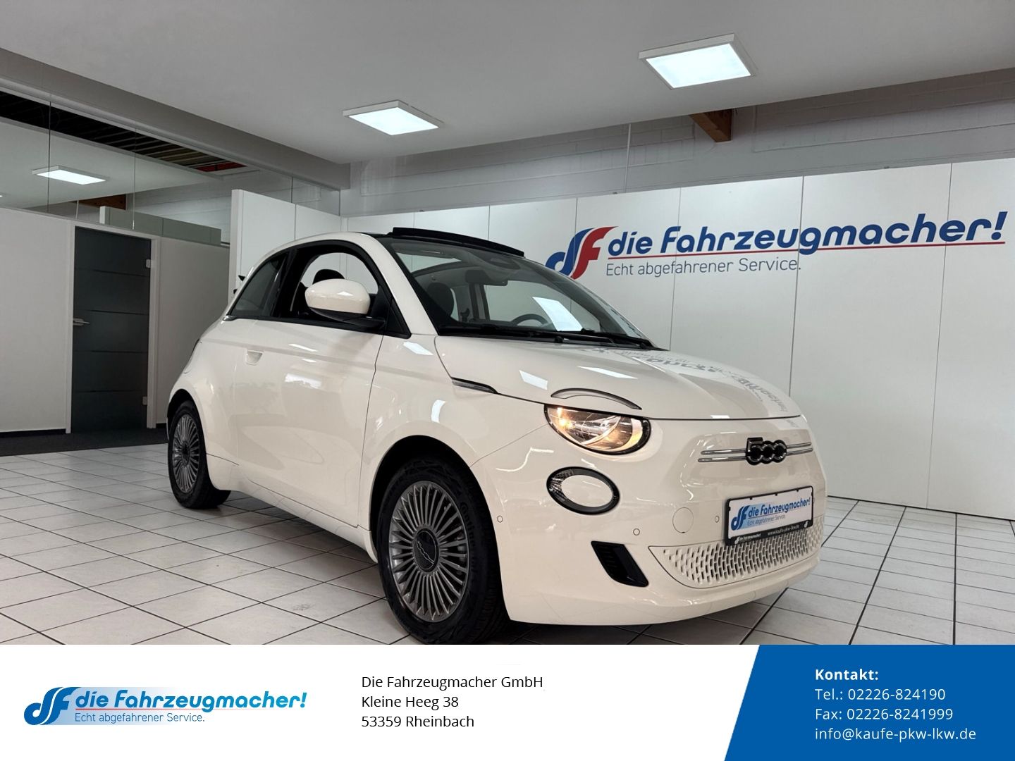 Fahrzeugabbildung Fiat 500e Apple CarPlay Android Auto Klimaautom Fahre
