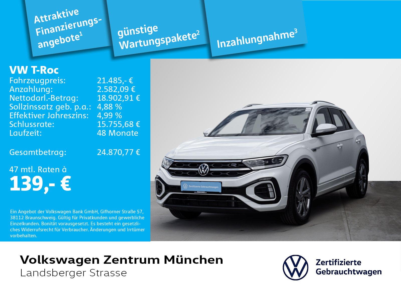 Volkswagen T-Roc 1.0 TSI R-Line ACC LED+ Navi ParkAssist Ap