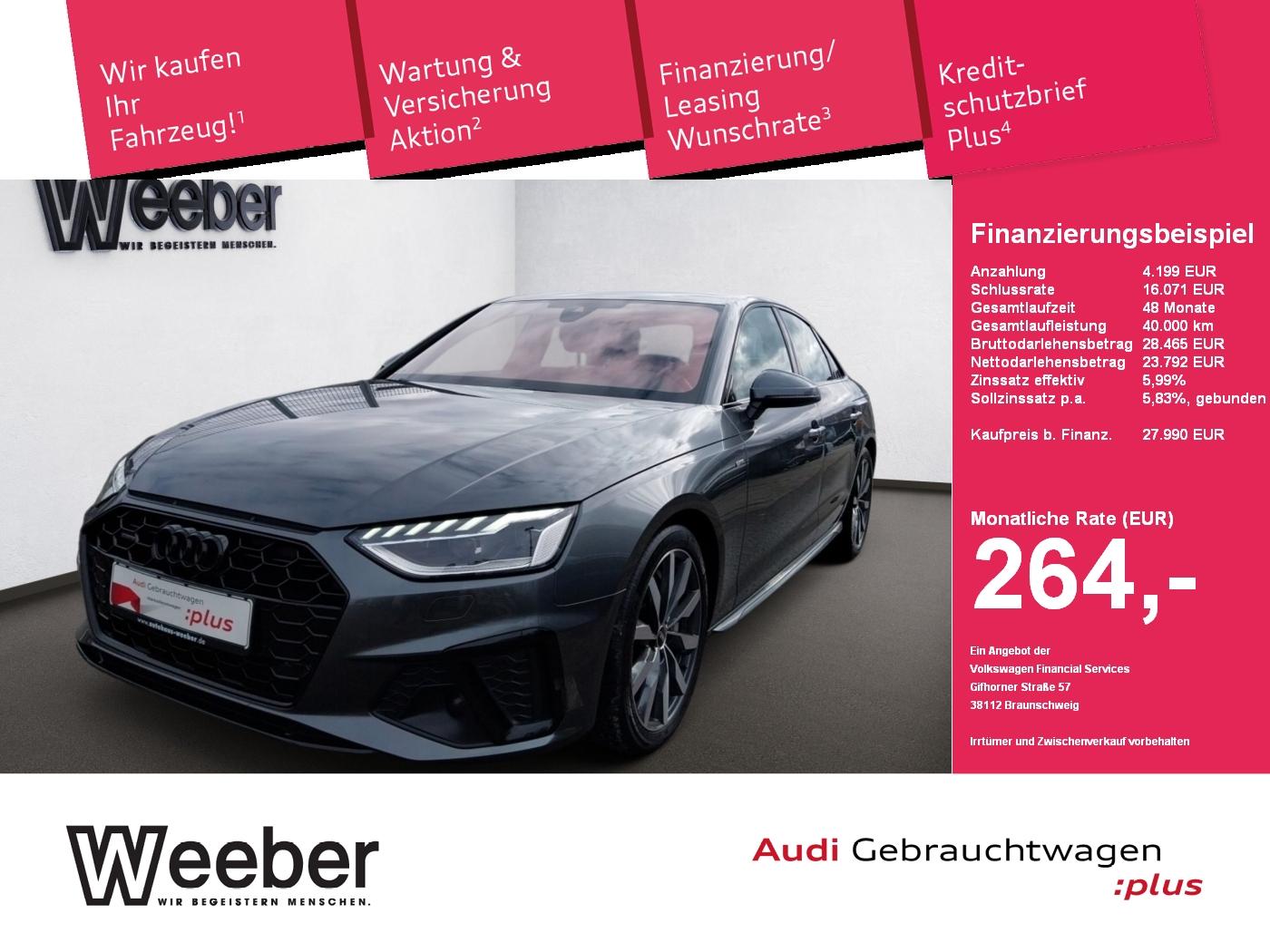 Audi A4 Lim. quattro S line *LEDER*BLACKSTYLE*KAMERA*