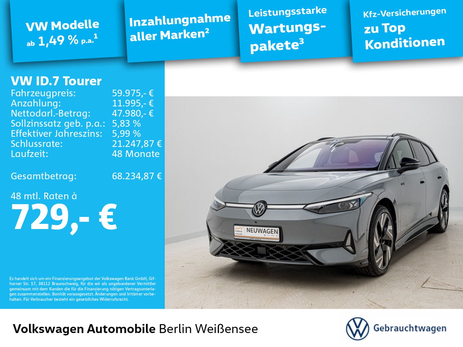 Volkswagen ID.7 Tourer GTX 4Motion AHK NAV WÄRMEPUMPE 360° foto 2