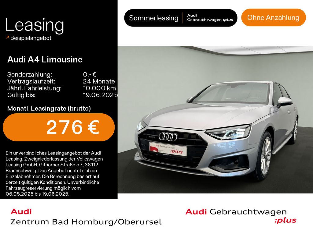 Audi A4 Limousine Advanced 40 TDI quattro*Navi*PDC*Vi