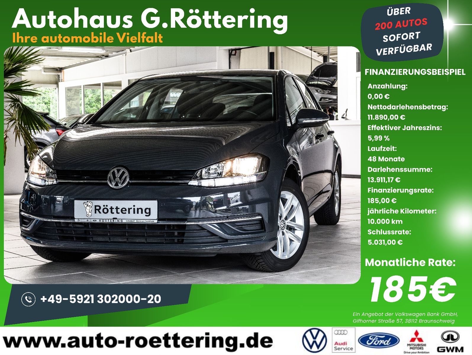 Fahrzeugabbildung Volkswagen Golf VII1.0l TSI Comfortline + GJR + Klima