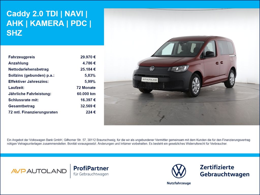 Caddy 2.0 TDI | NAVI | AHK | KAMERA | PDC | SHZ