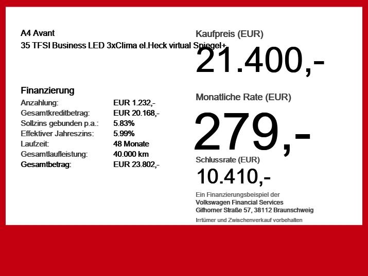 Audi A4 Avant 35 TFSI Business LED 3xClima el.Heck vi, миниатюра 6