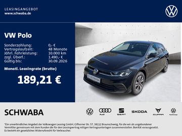 Volkswagen Leasingangebot: Volkswagen Polo Life 1,0 l TSI 70 kW (95 PS) 7-Gang -Doppel