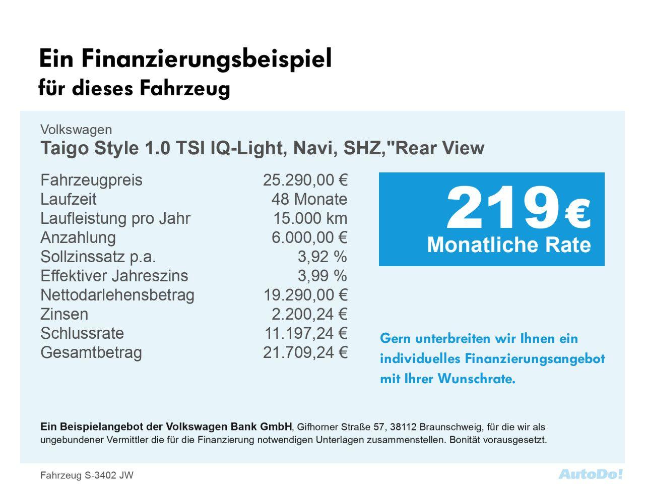 Volkswagen Taigo Style 1.0 TSI IQ-Light, Navi, SHZ,"Rear