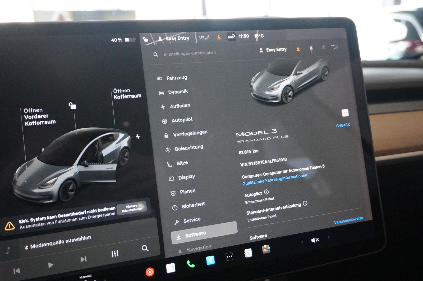 Fahrzeugabbildung Tesla Model 3 Standard Range Plus NAVI/KAMERA/SH/PANO