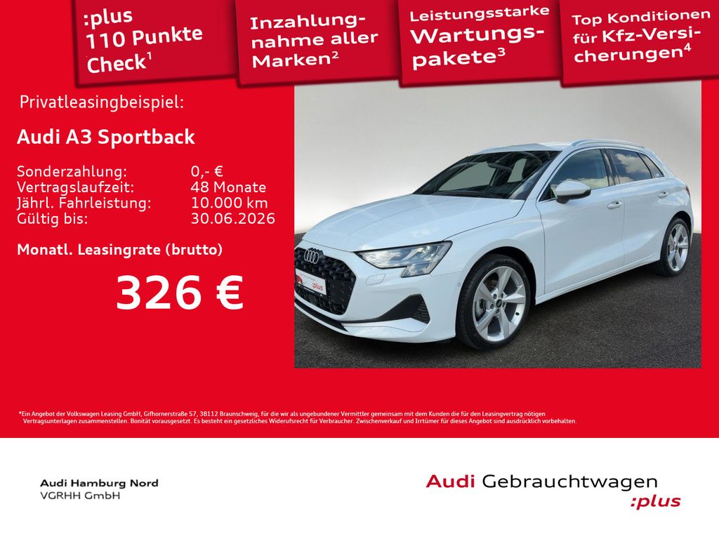 A3 Sportback 30 TFSI S tronic Kamera Navi ACC
