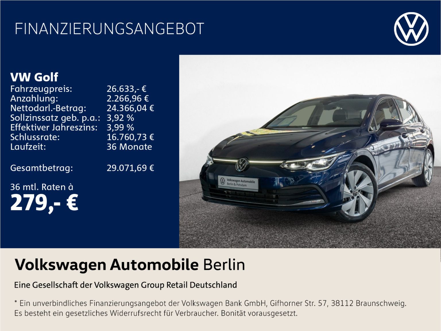 Volkswagen Golf VIII 2.0 TSI Style Navi APP LED Sitzhzg
